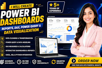 create power bi dashboards reports dax and power query