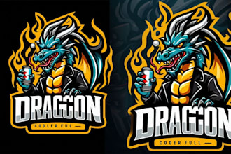 design a fierce dragon mascot logo with t shirt design