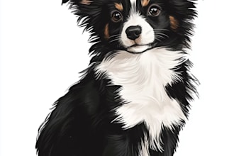 design a custom disney pet portrait illustration
