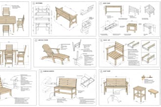 design professional outdoor furniture woodworking plan,build blueprints
