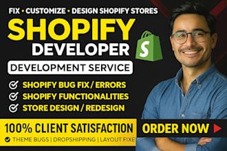 create design redesign shopify store fix issues setup dropshipping website sales