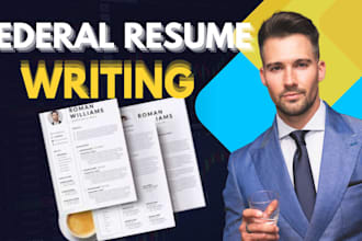write a professional federal resume writing cv writing  for usajobs