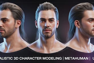 realistic 3d character modeling metahuman 3d game character rigging, assets ue5