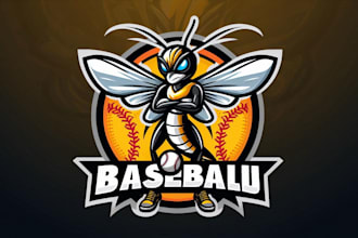 design a unique mosquito baseball mascot logo with t shirt design