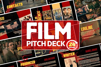 design movie pitch deck for your film, animes, tv series investor deck, netflix
