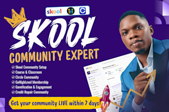 build skool online community, create skool course, setup skool credit repair