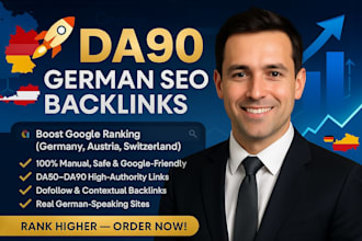 build da90 german SEO backlinks to rank on google germany, austria, switzerland