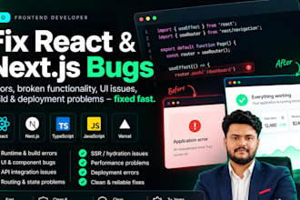 fix react js and next js bugs and errors