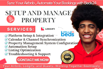 setup beds24, lodgify, buildium, sync airbnb, vrbo, booking, appfolio pricelabs
