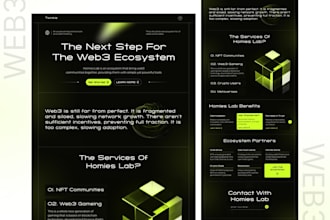 design crypto and blockchain website landing page in figma
