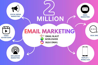 send 2 million bulk email ,email campaign , email marketing