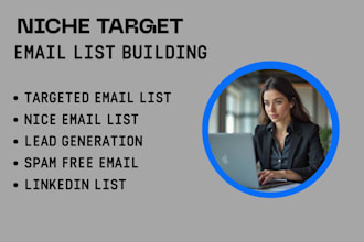 do niche targeted verified email list, b2b, bulk email list for email marketing