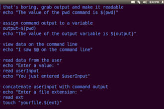 write bash, shell and automation scripts in linux, unix, ios and windows