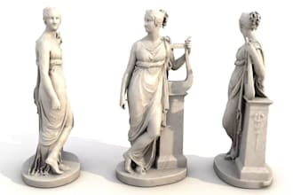 sculpt 3d ancient greek or roman style statues,mythology design for 3d printing