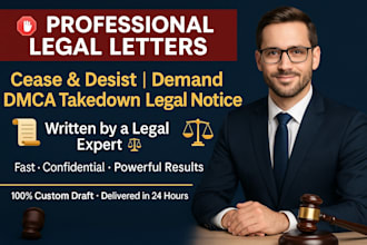 write cease and desist, demand, dmca takedown, and legal notice letters