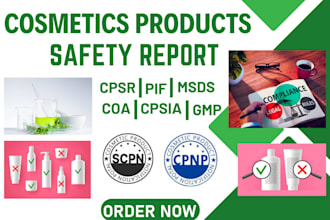 do eu UK cosmetic safety reports msds cpsr pif coa gmp cpsia amazon ready report