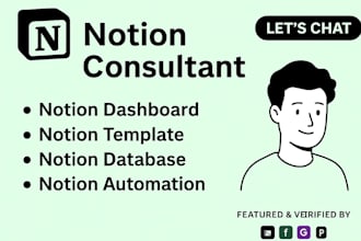 be notion consultant for your notion template and notion dashboard