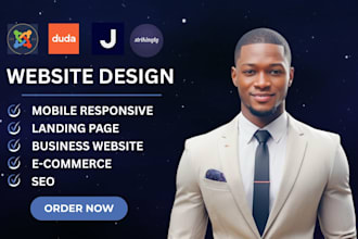 design a professional website on joomla, duda, jimdo, and strikingly website