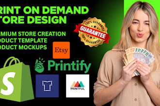 setup shopify etsy ebay print on demand store using printful printify teelaunch