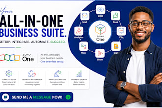 setup zoho one, zoho crm, mail, desk, cliq, sign, flow, show, creator, analytics