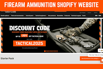 design gun website firearm ammunition website military gun firearm shopify store