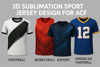 do custom 3d sublimation sport  jersey design, for football, basketball, esport