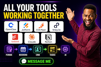 setup CRM openclaw jotform chili piper tray io todoist claude notion automation