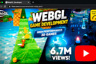build a professional unity webgl browser 2d or 3d game