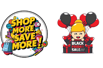 design modern cartoon birthday shopping gift shop logo