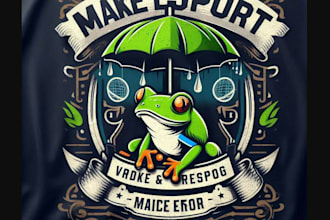make creative mascot frog umbrella logo