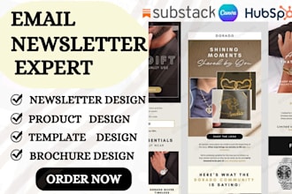 setup substack account, design canva newsletter and mailchimp newsletter design