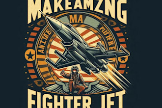 make amazing high quality t shirt fighter jet logo