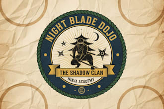 design a vintage ninja logo for your brand or team