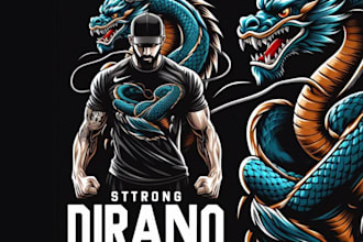 do high quality mascot strong dragon logo