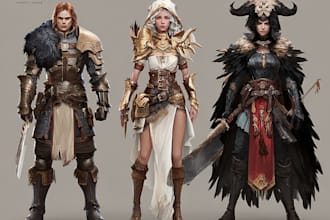 paint fantasy illustration and character design