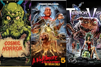 70s 80s vintage movie poster comic art music poster dark art horror cover poster