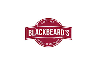 design minimal logo for black beards family restaurant