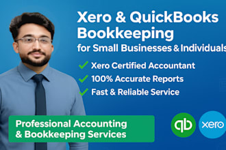 do bookkeeping and accounting in quickbooks and xero for individuals and busines