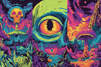 make stunning illustration psychedelic, lifestyle, surrealism