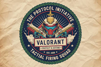 create minimalist vintage valorant logo for gaming brands