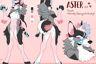 draw furry reference sheet furry art fursona ref sheet  anthro ref sheet