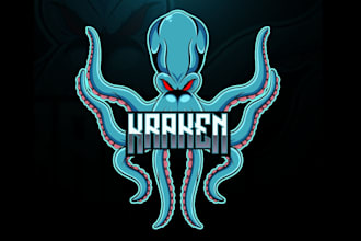 create graceful and fantastic kraken logo design