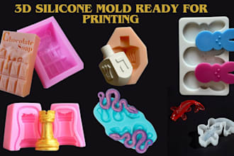 3d silicone mold for chocolate, cake, cookies, plastic mold candy mold stl file