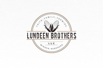 create a hand drawn vintage agriculture family farm logo design