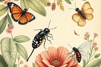 draw high quality animal, insect, and botanical art