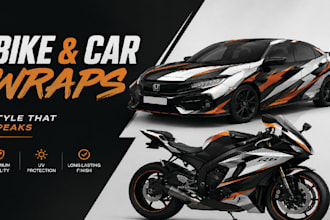 design professional bike wrap design and car wrap