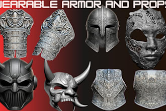 sculpt custom futuristic 3d mask, cosplay helmet design halloween 3d printing