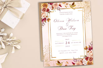 design a floral wedding party invitation card