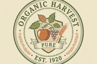 design vintage natural retro organic logo