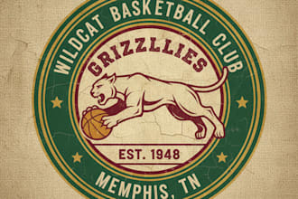 design vintage basketball logo